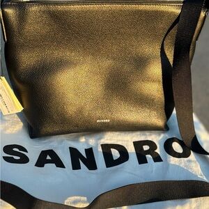 SANDRO TANGOSO LEATHER BUCKET BAG